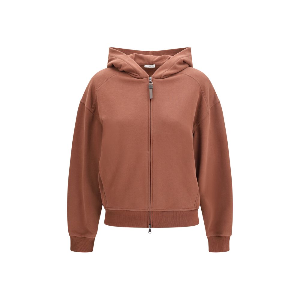 Brunello Cucinelli Brauner Baumwoll-Sweatshirt-1