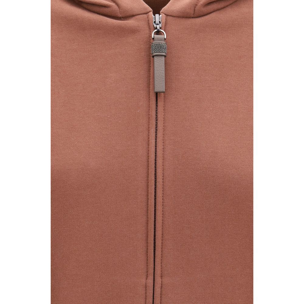 Brunello Cucinelli Brauner Baumwoll-Sweatshirt-3
