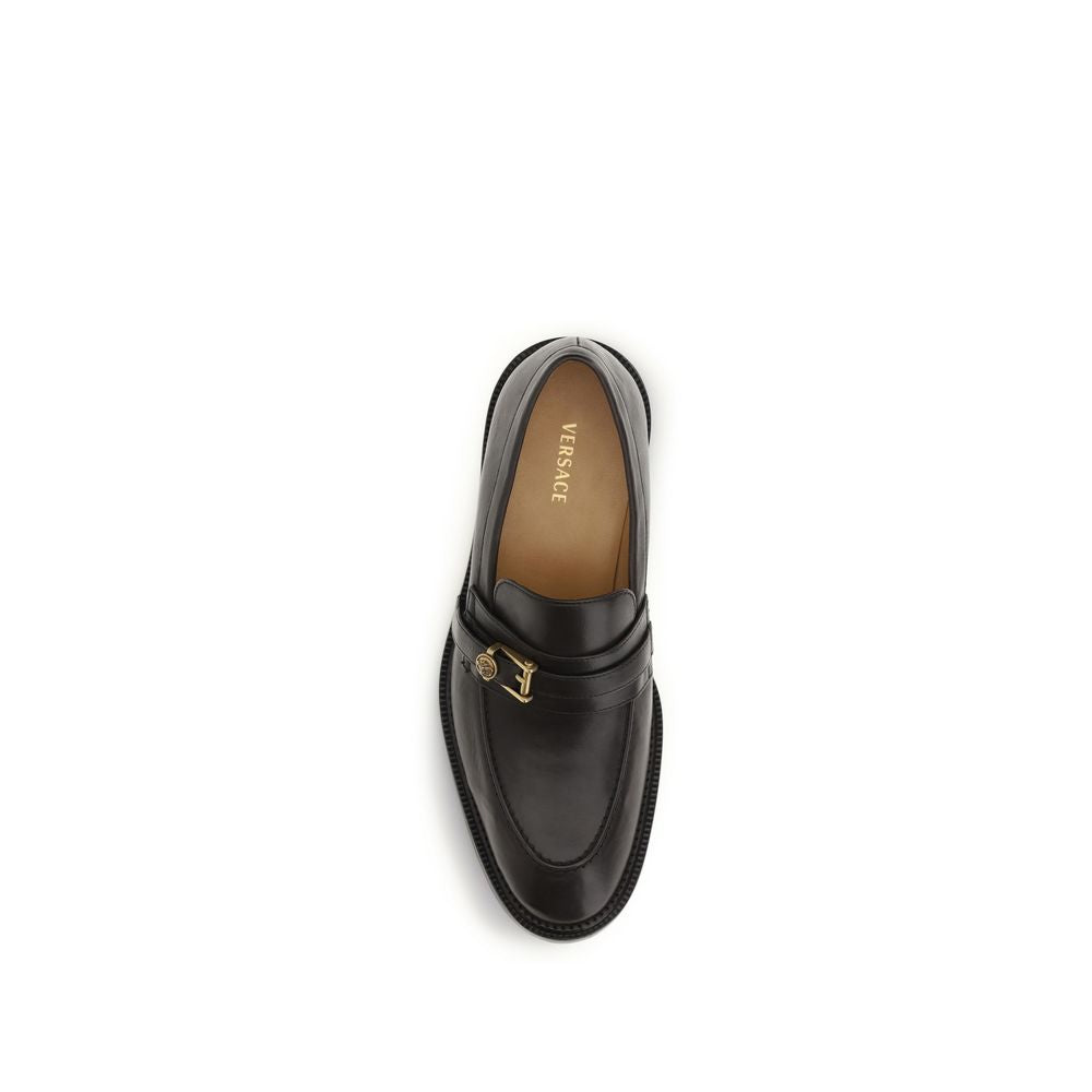 Versace Black Bos Taurus Calfskin Slip-On Loafers-4