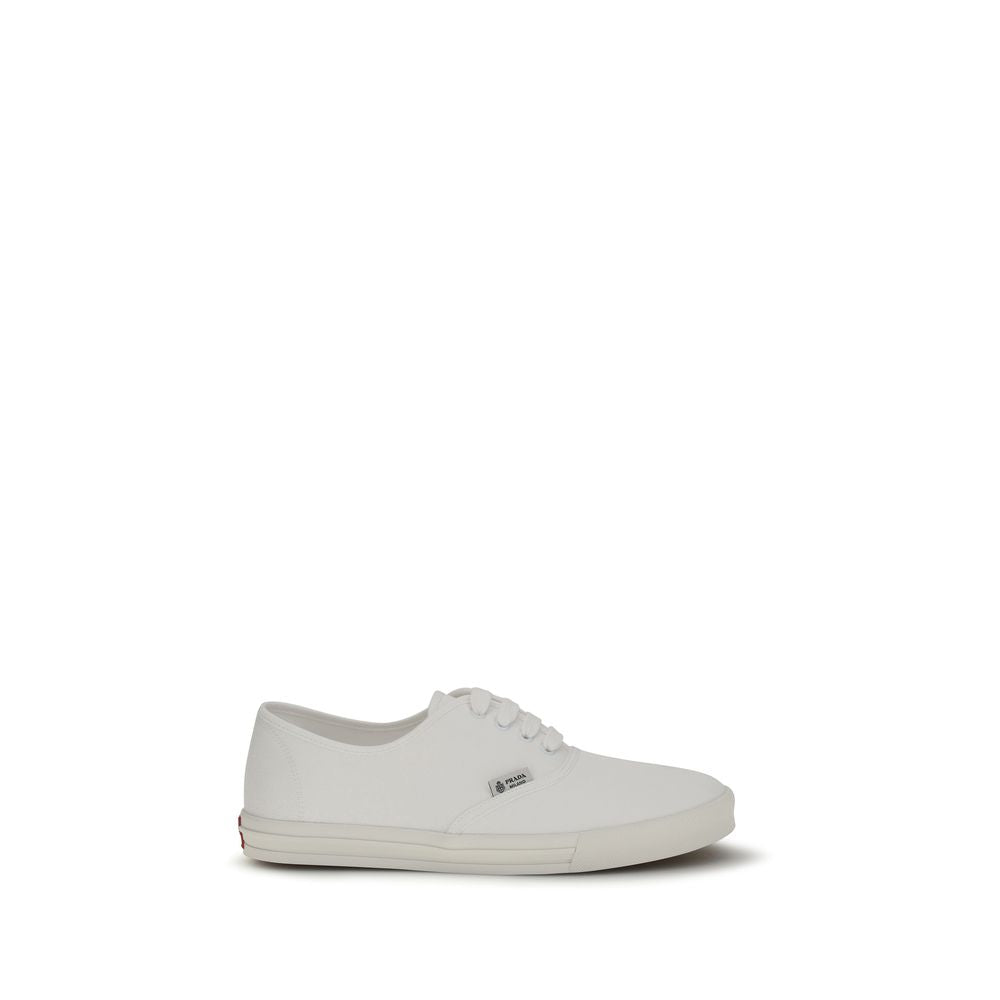 Prada White Low-Top Sneakers in Cotton-1