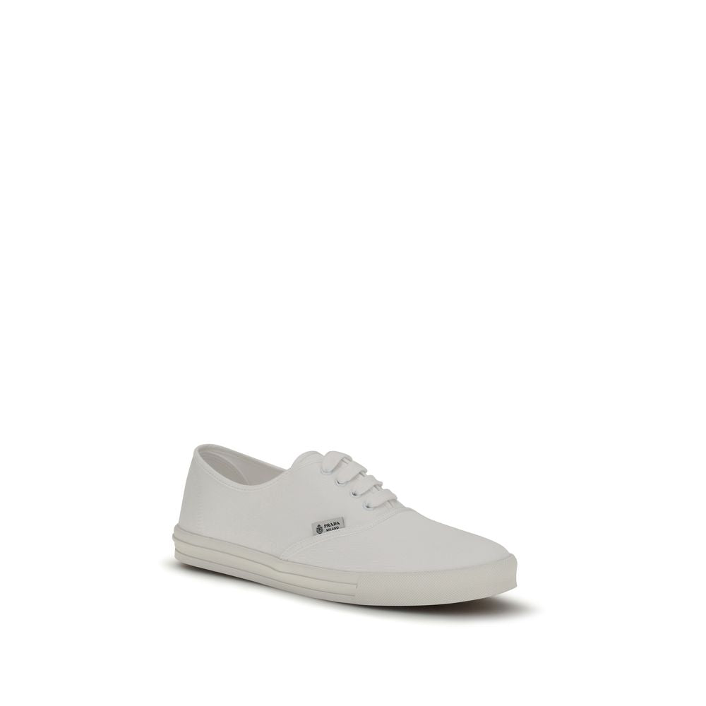 Prada White Low-Top Sneakers in Cotton-2