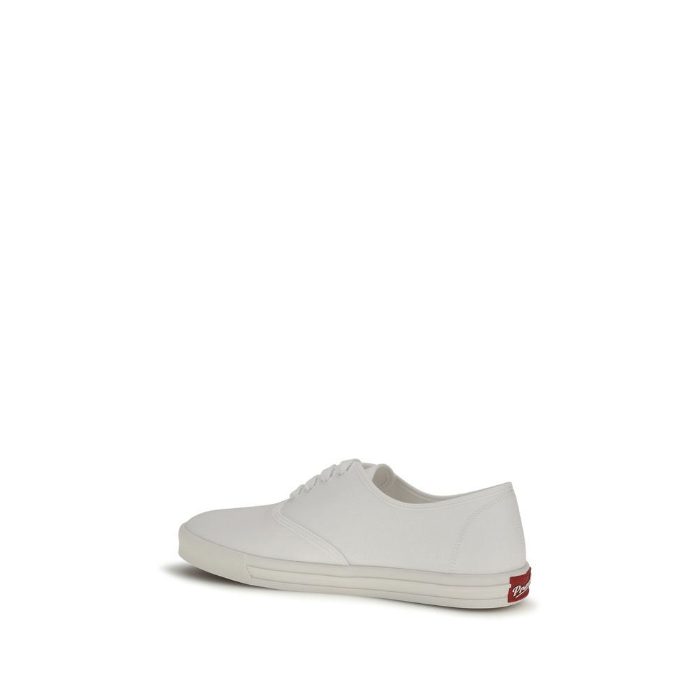 Prada White Low-Top Sneakers in Cotton-3
