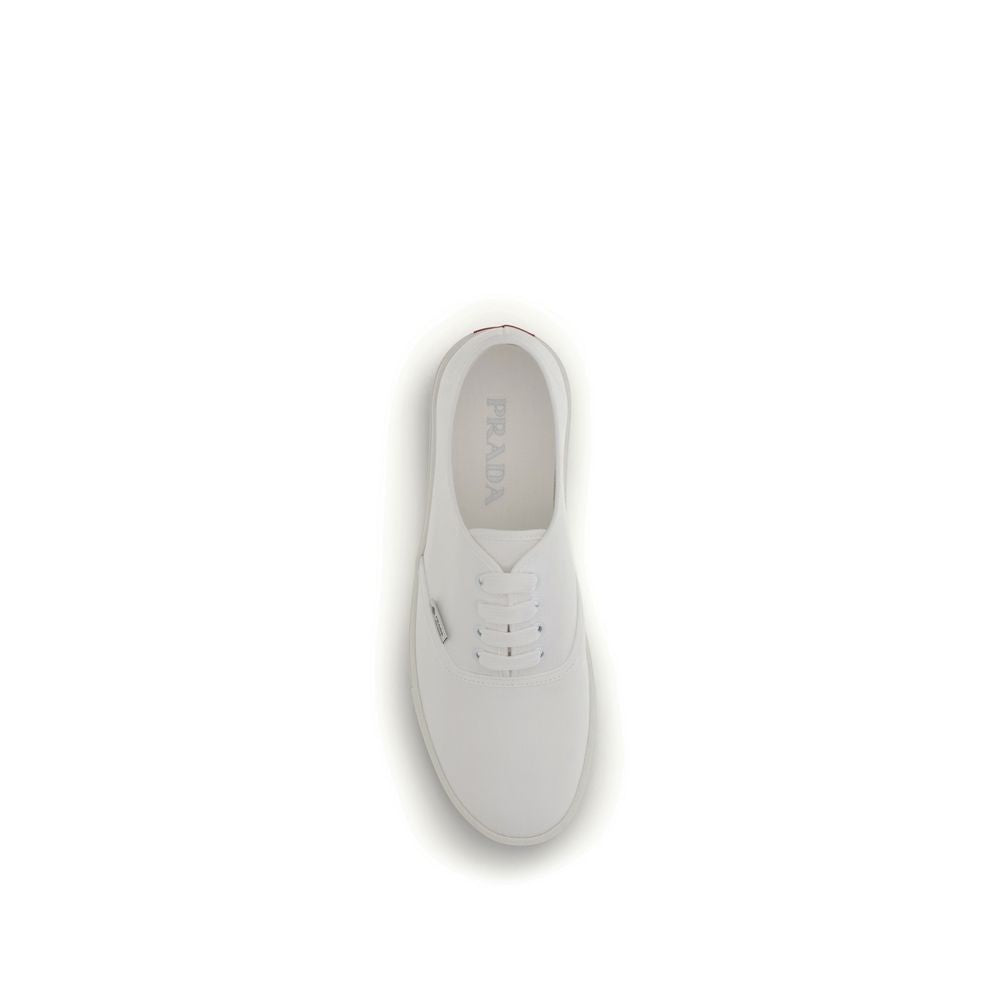 Prada White Low-Top Sneakers in Cotton-4