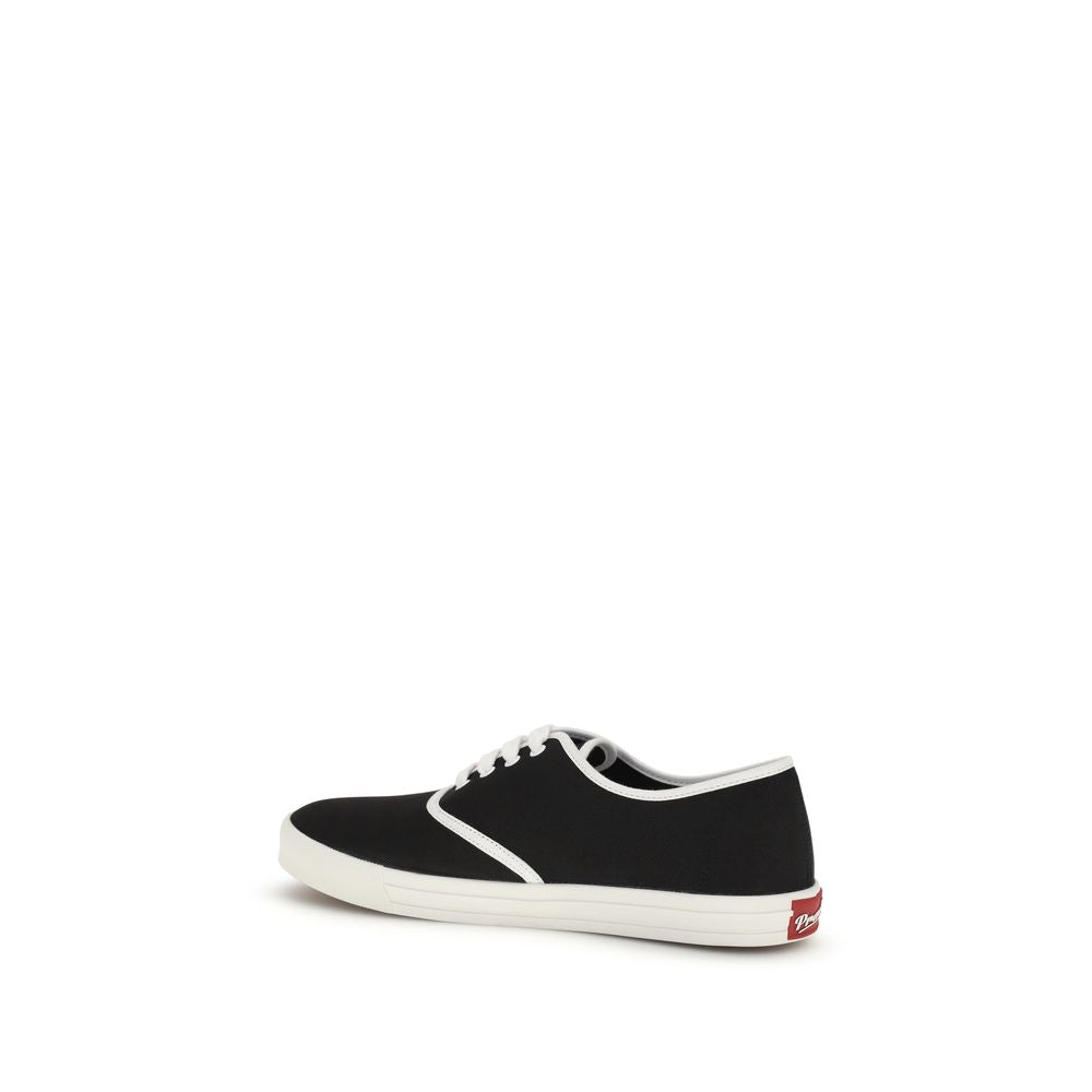 Prada Black Low-Top Sneakers in Cotton-3