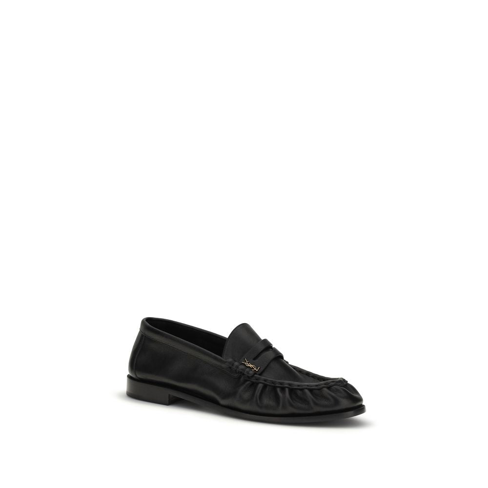 Saint Laurent Schwarze "Bos Taurus" Kalbsleder Loafer zum Hineinschlüpfen-2