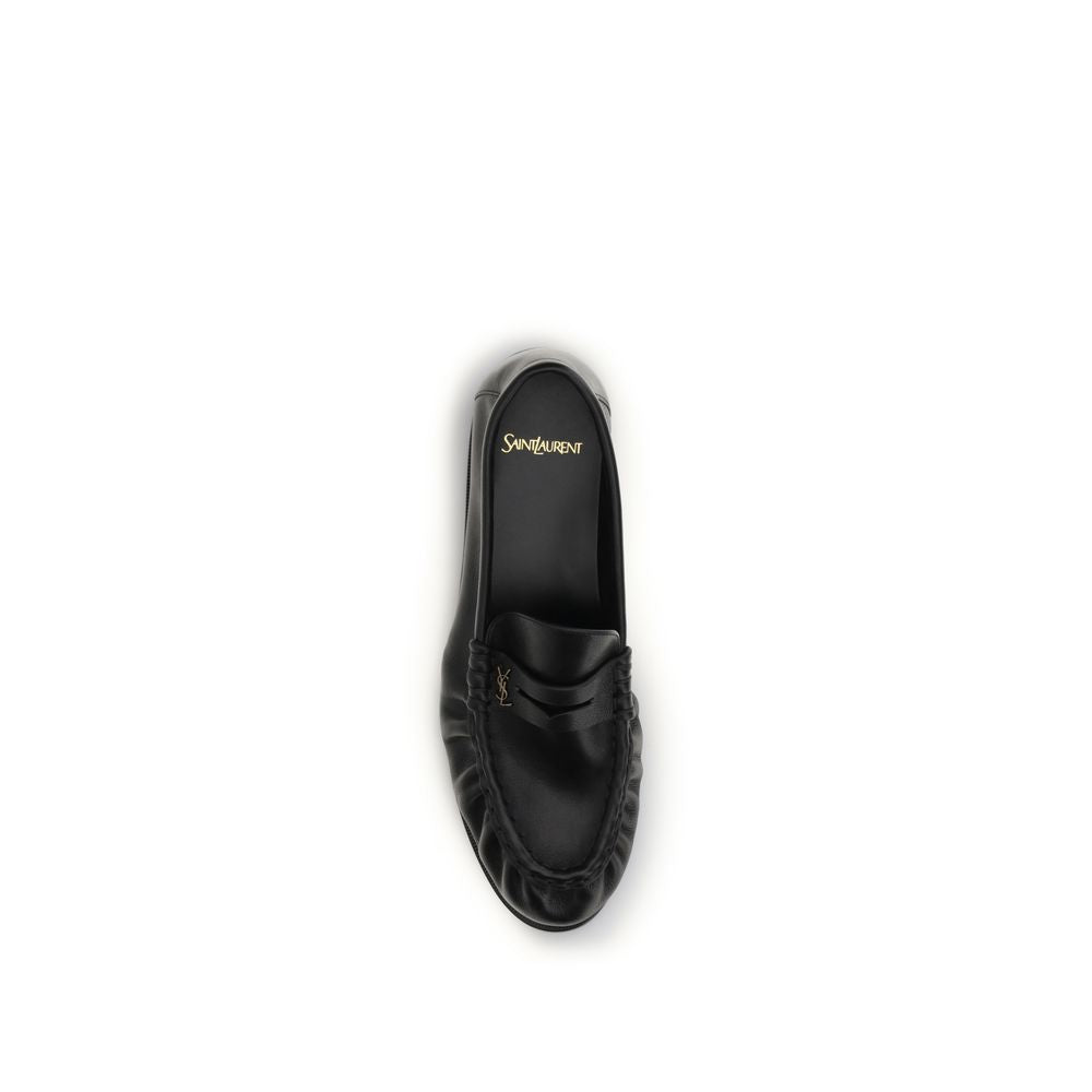 Saint Laurent Schwarze "Bos Taurus" Kalbsleder Loafer zum Hineinschlüpfen-4