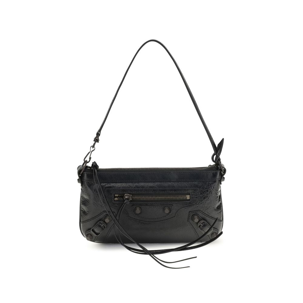 Balenciaga Schwarze Lammleder Schultertasche Ovis Aries Aries-1
