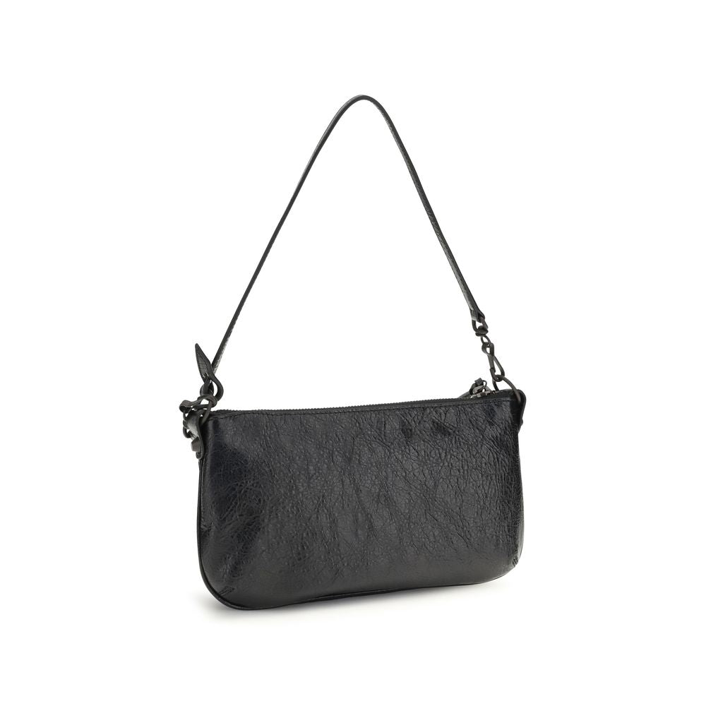 Balenciaga Schwarze Lammleder Schultertasche Ovis Aries Aries-3