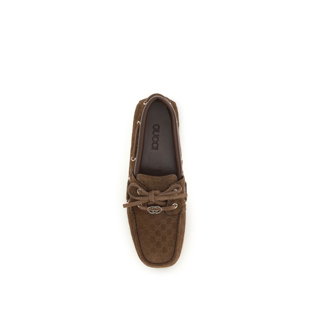 Gucci Braune Kalbsleder Bos Taurus Loafer zum Hineinschlüpfen-4