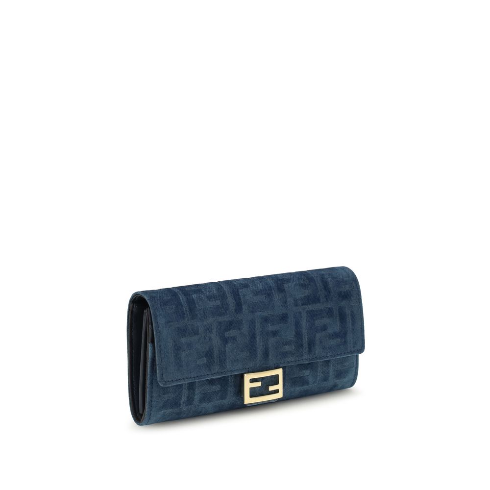 Fendi Blaue Geldbörse aus Baumwolle-2