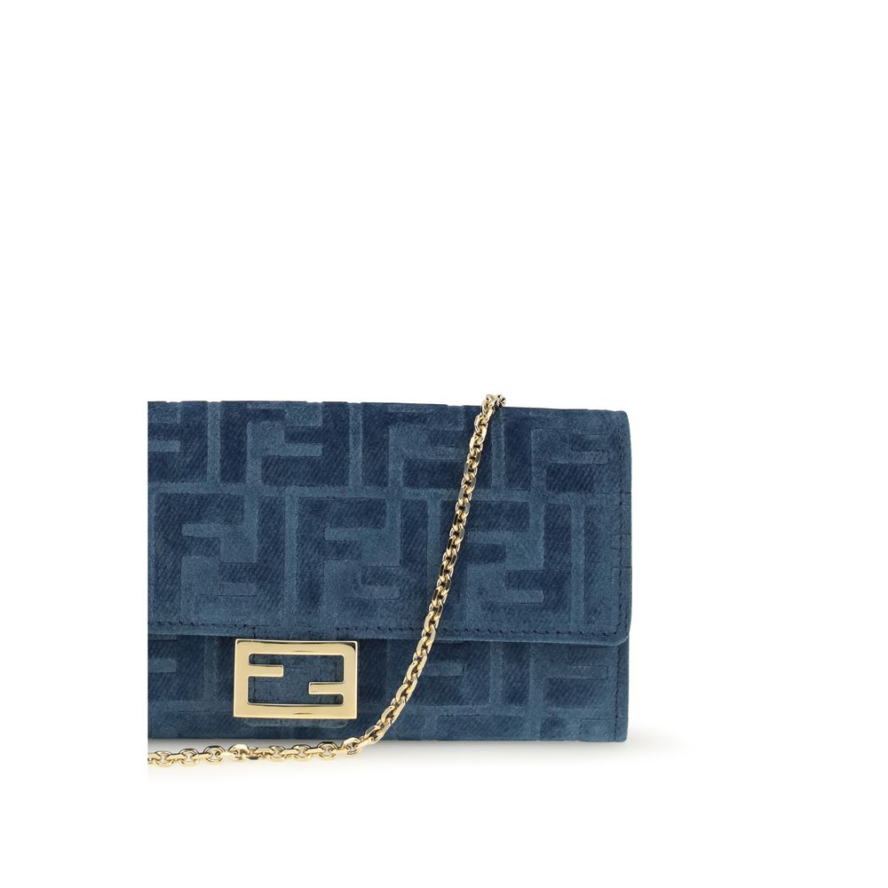Fendi Blaue Geldbörse aus Baumwolle-4