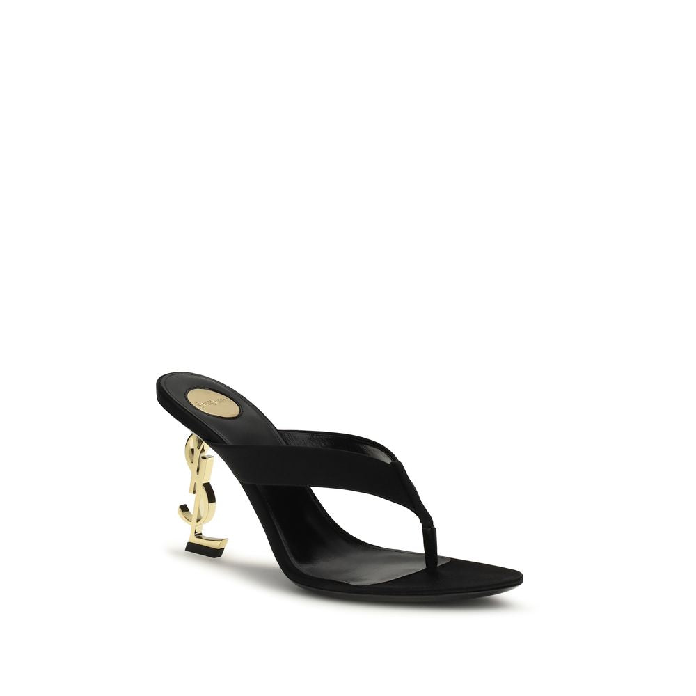Saint Laurent Schwarze Sandalen aus Seide-2