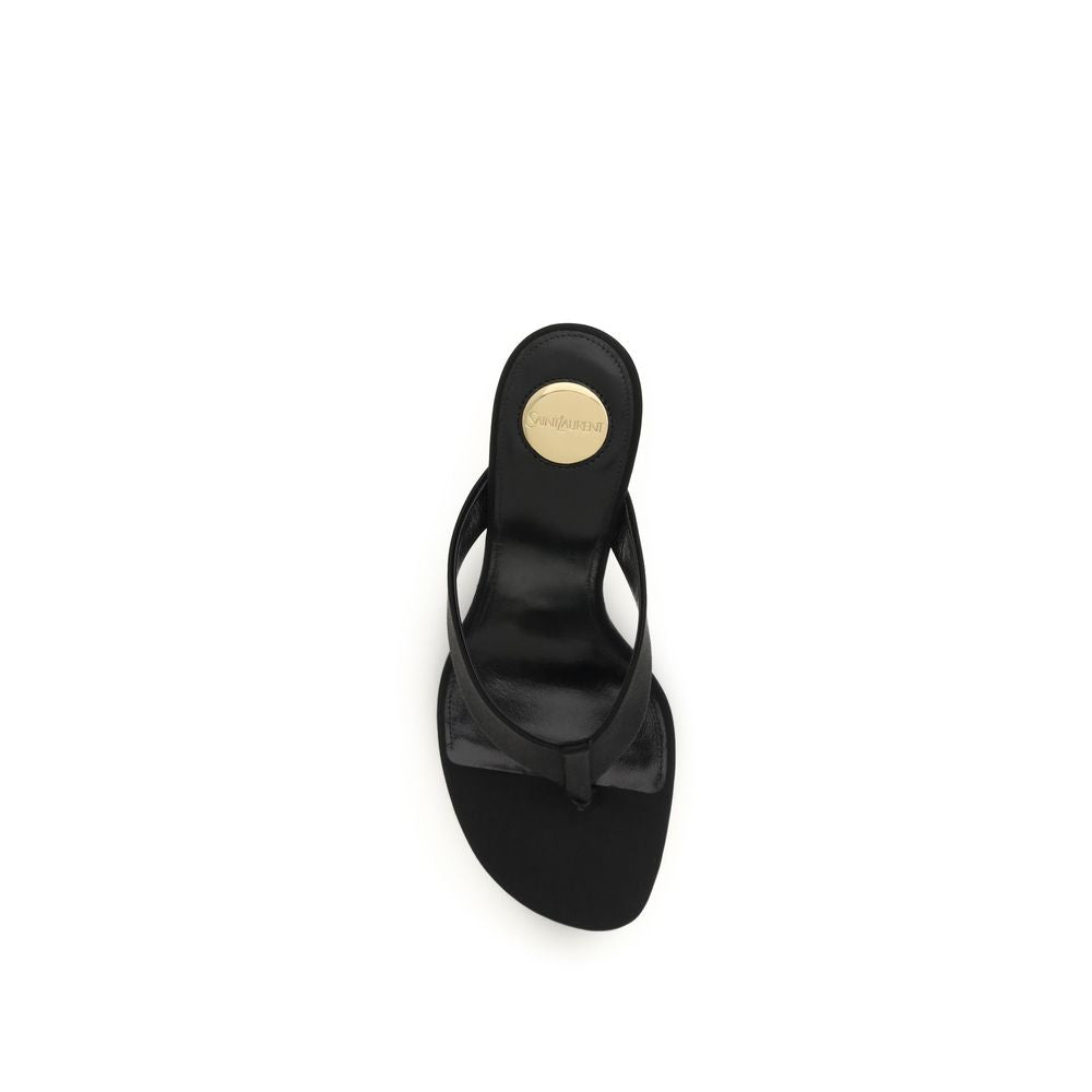 Saint Laurent Schwarze Sandalen aus Seide-4