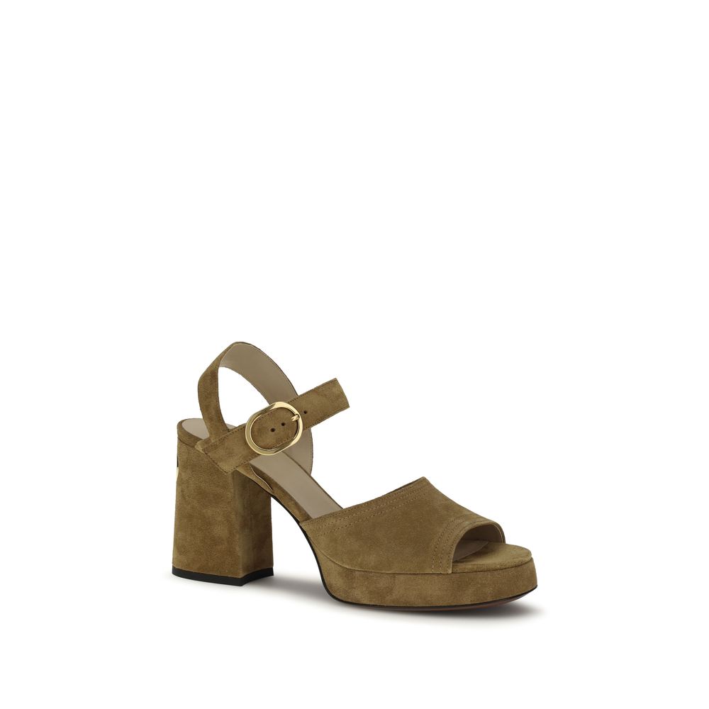 Valentino Garavani Beige Calfskin Bos Taurus Platform Sandals-2