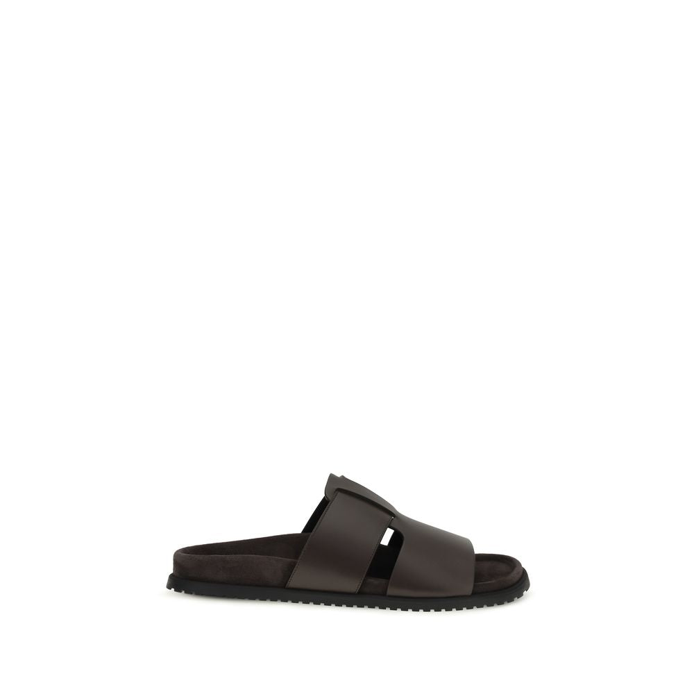 Dolce & Gabbana Brown Calfskin Sandals Bos Taurus-1
