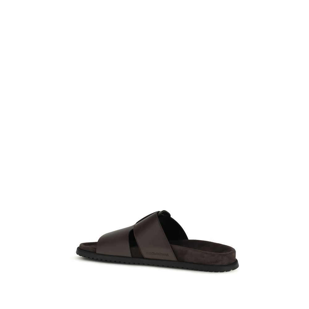 Dolce & Gabbana Brown Calfskin Sandals Bos Taurus-3
