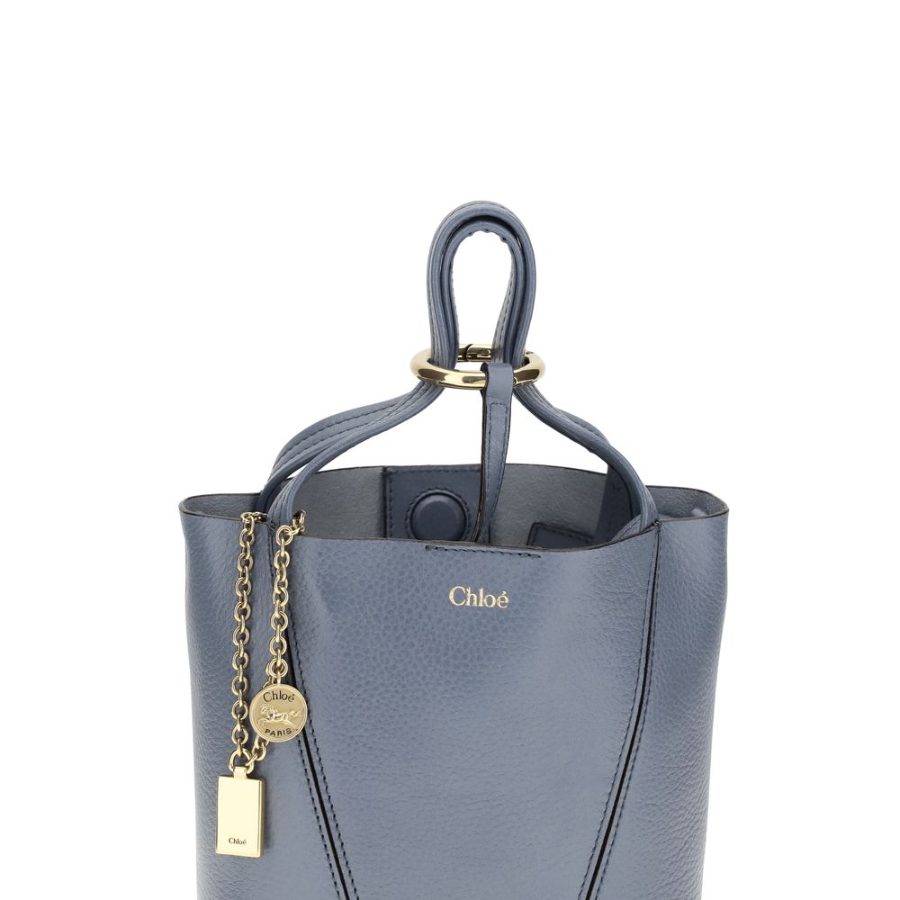 Chloé Schultertasche aus blauem Kalbsleder Bos Taurus-4
