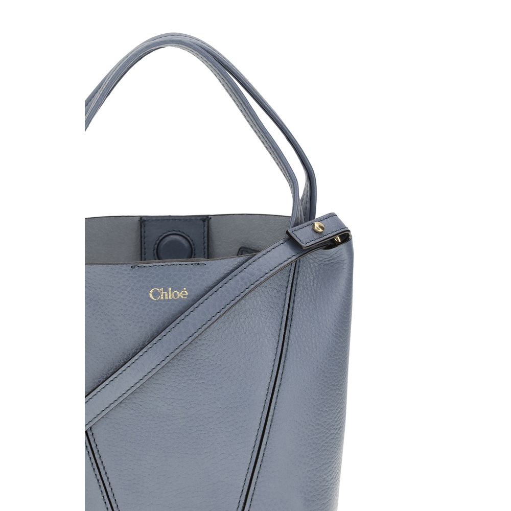 Chloé Schultertasche aus blauem Kalbsleder Bos Taurus-5