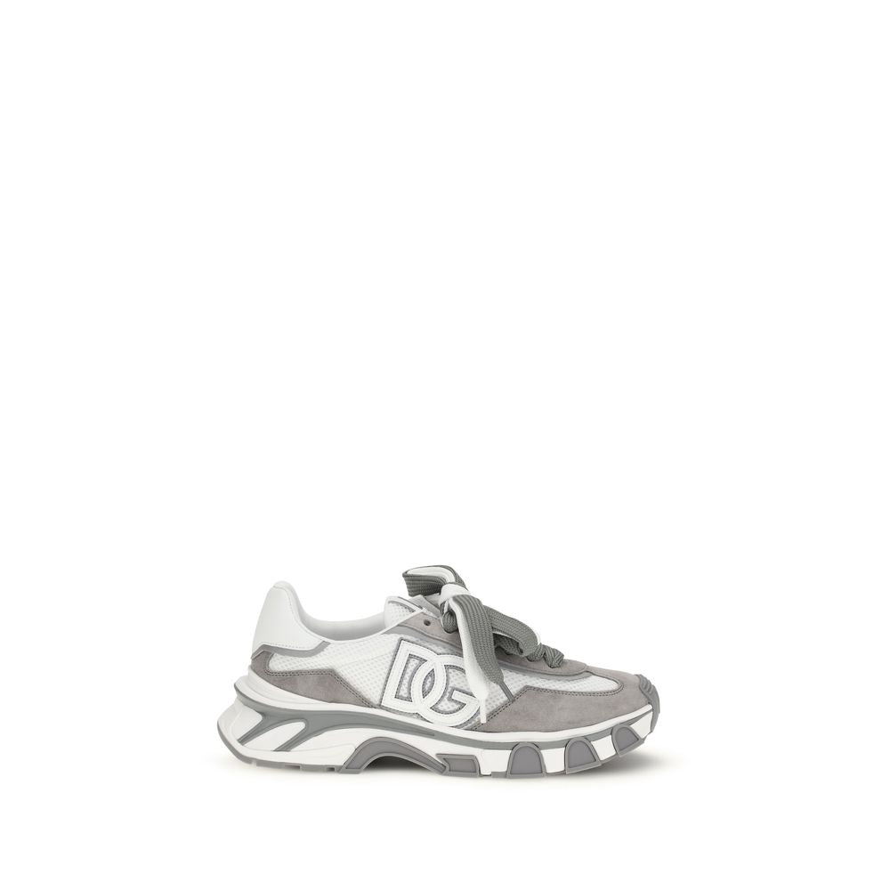 Dolce & Gabbana Graue Kalbsleder Bos Taurus Athletic Sneaker-1