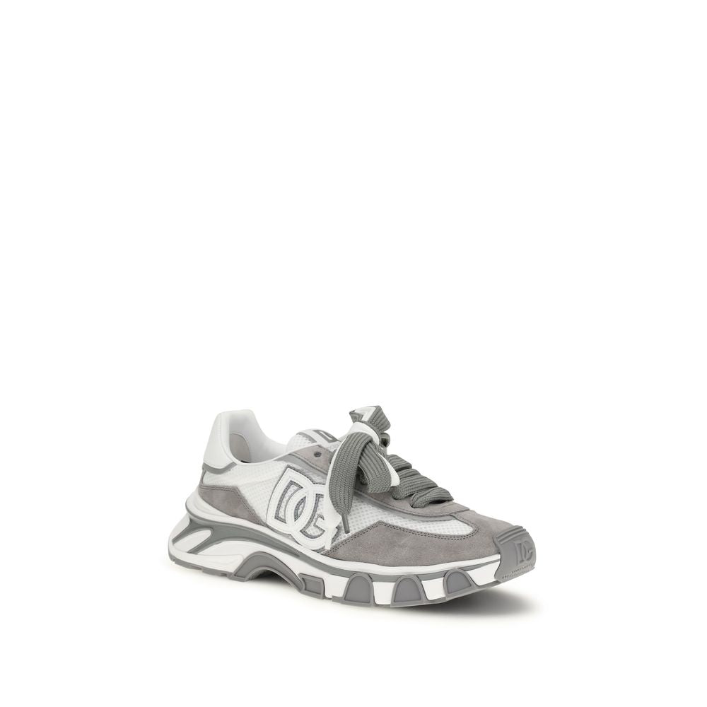 Dolce & Gabbana Graue Kalbsleder Bos Taurus Athletic Sneaker-2