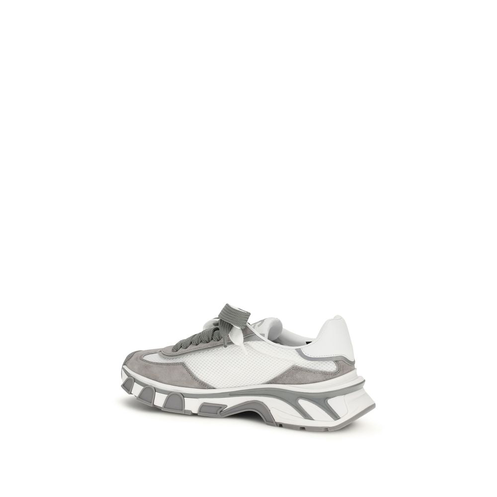 Dolce & Gabbana Graue Kalbsleder Bos Taurus Athletic Sneaker-3