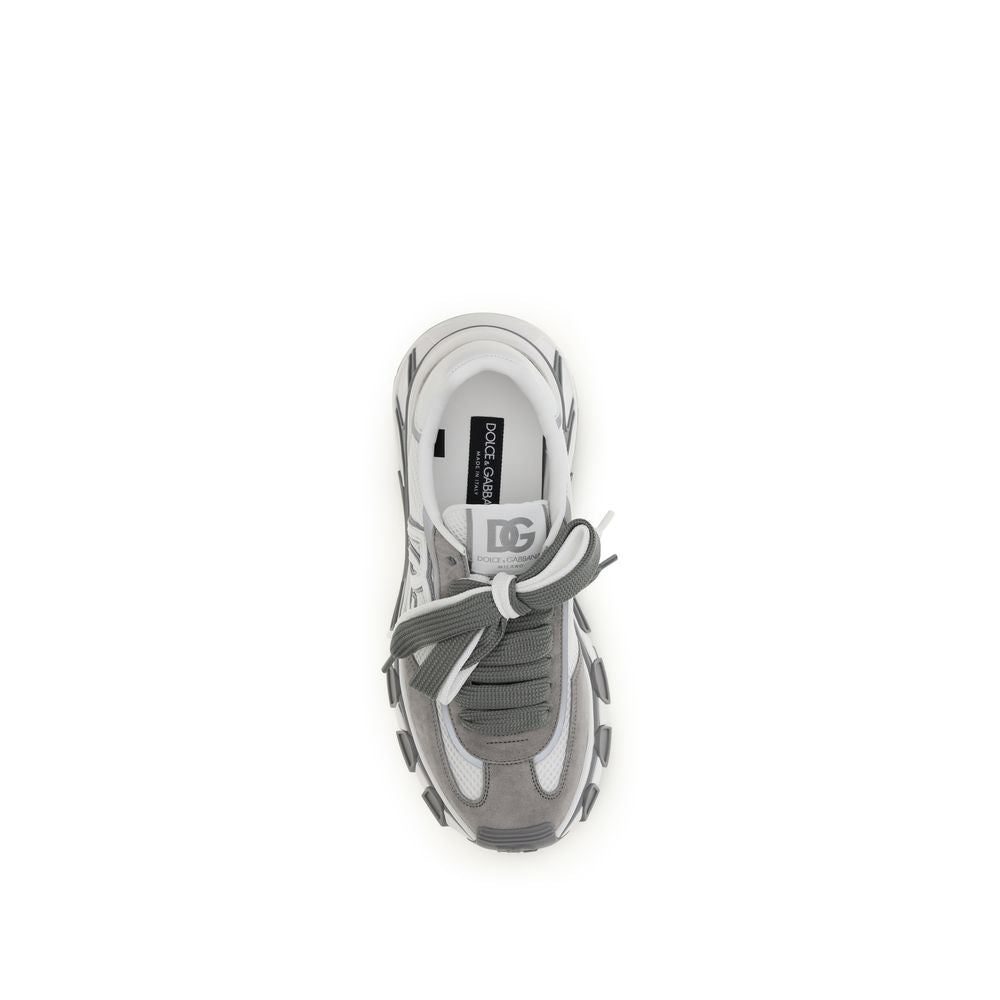 Dolce & Gabbana Graue Kalbsleder Bos Taurus Athletic Sneaker-4