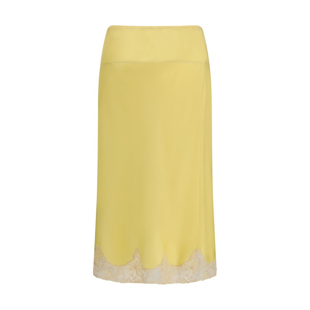 Saint Laurent Two-Tone Silk Midi Skirt-2