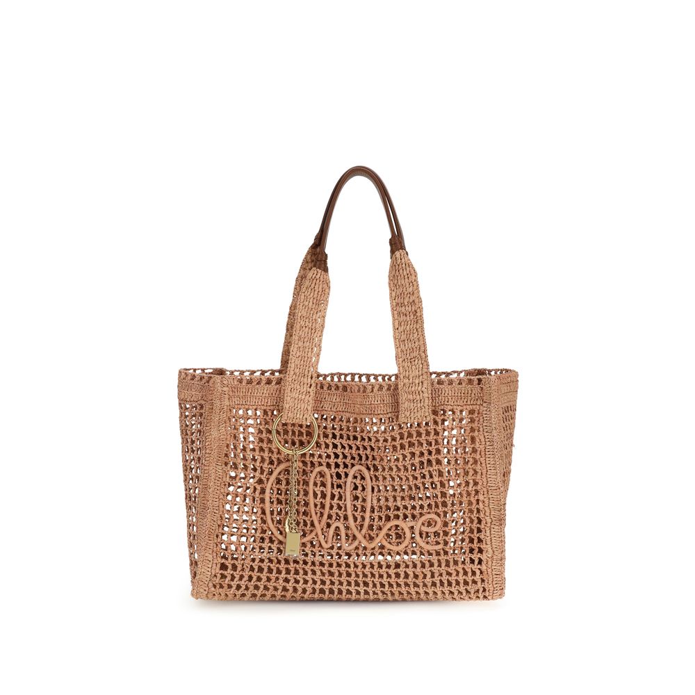 Chloé Beige Raffia Shoulder Bag-1