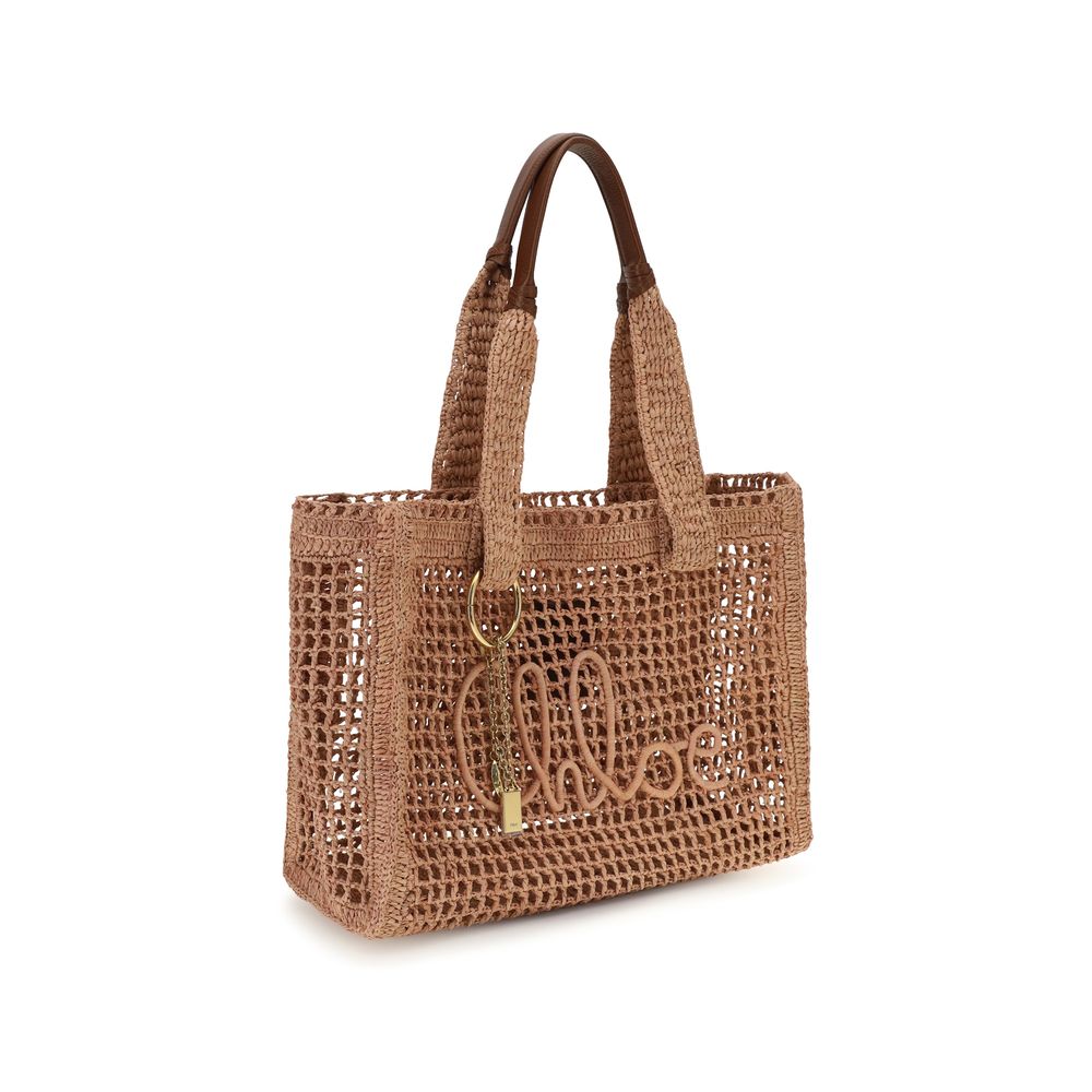 Chloé Beige Raffia Shoulder Bag-2