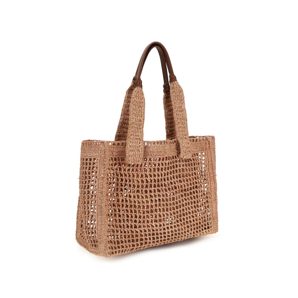 Chloé Beige Raffia Shoulder Bag-3