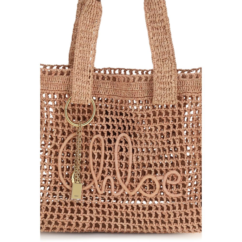 Chloé Beige Raffia Shoulder Bag-4