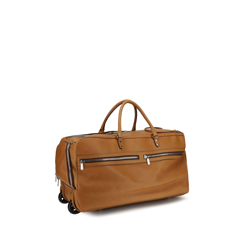 Brunello Cucinelli Braune Kalbsleder Bos Taurus Gepäck und Reise-3