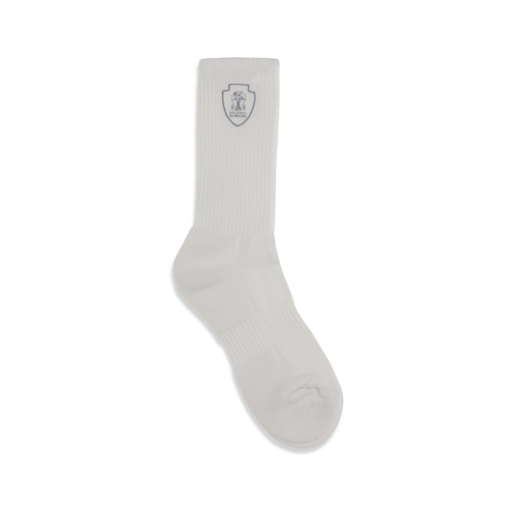 Brunello Cucinelli White Cotton Socks-2