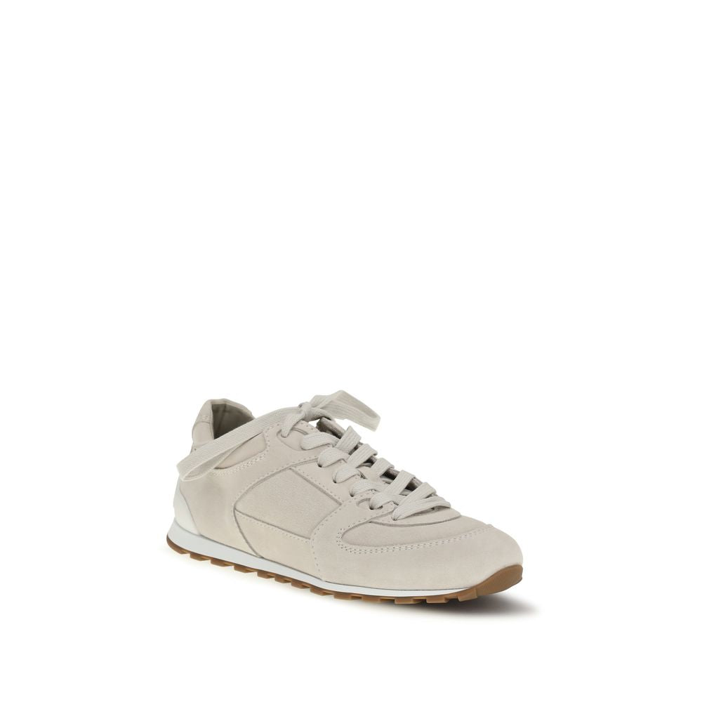 Brunello Cucinelli Beige Calf Leather Bos Taurus Low Top Sneakers-2