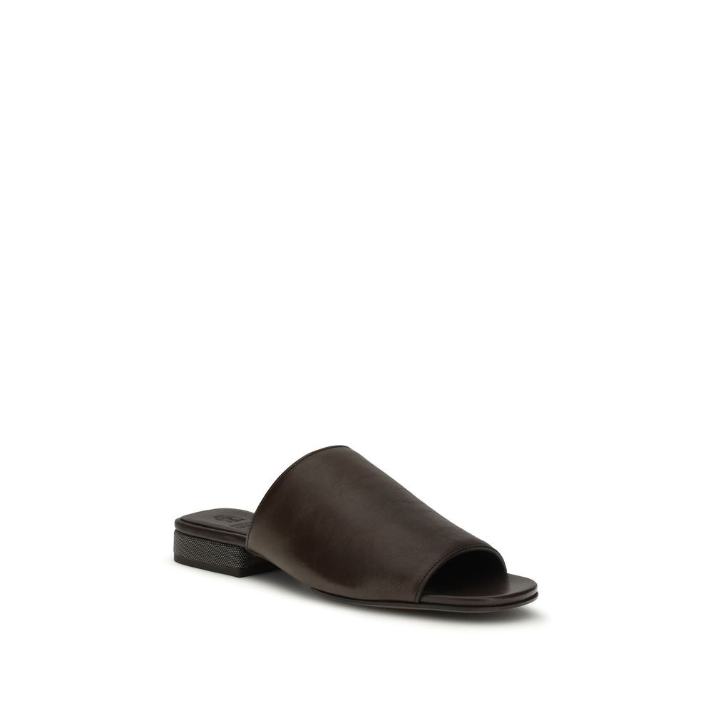 Brunello Cucinelli Brown Calfskin Sandals Bos Taurus-2