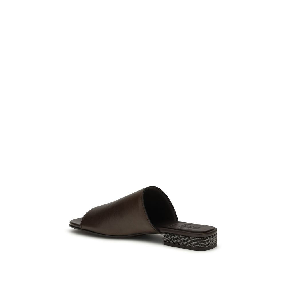 Brunello Cucinelli Brown Calfskin Sandals Bos Taurus-3