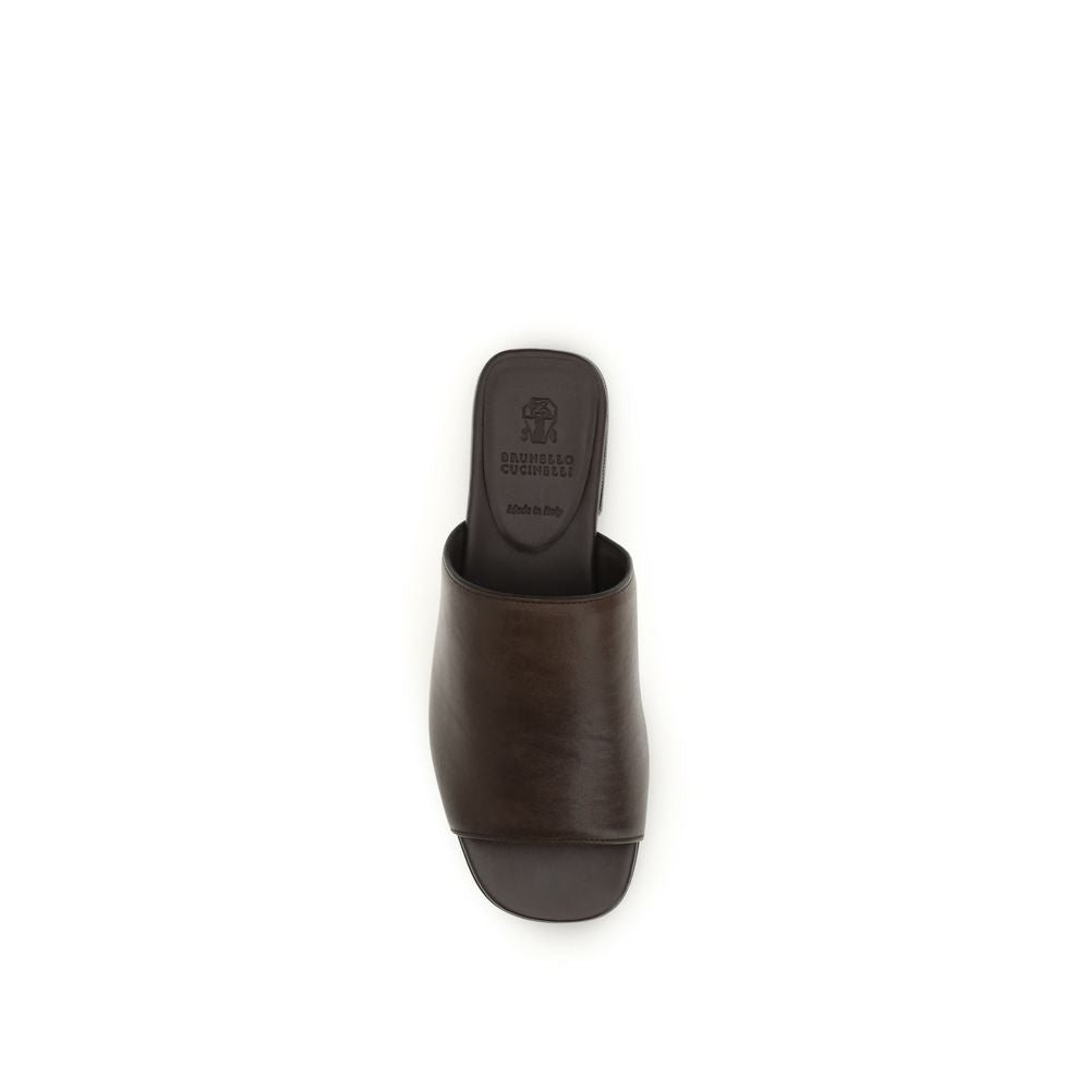 Brunello Cucinelli Brown Calfskin Sandals Bos Taurus-4