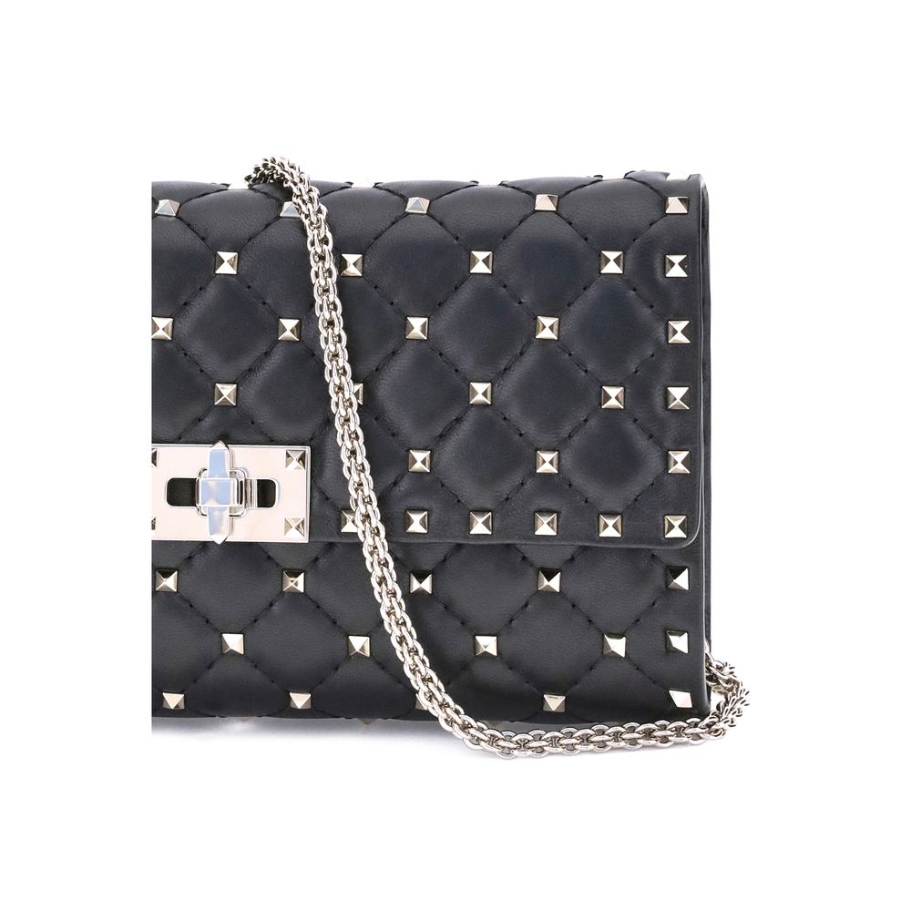 Valentino Garavani Schwarze Lammleder Schultertasche Ovis Aries Aries-4