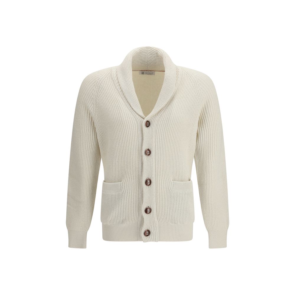 Brunello Cucinelli Beige Cotton Cardigan-1
