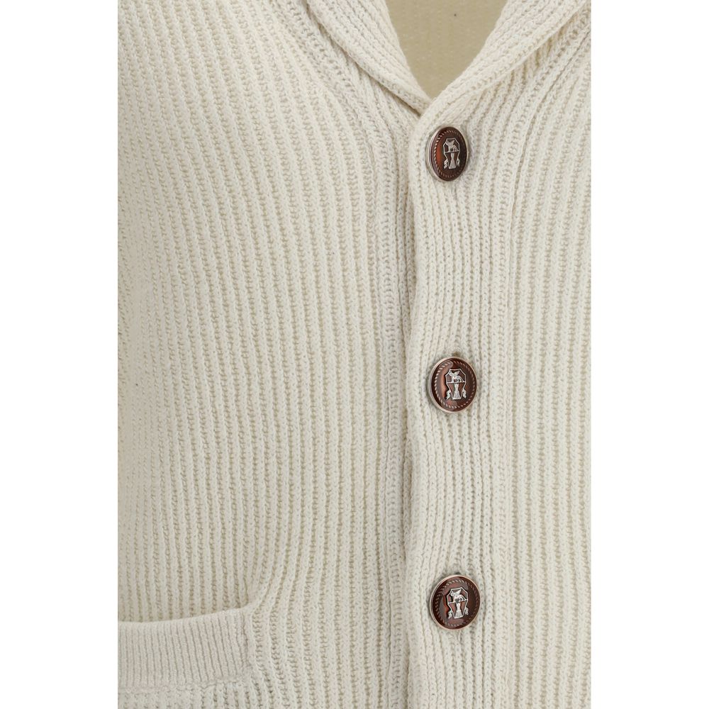 Brunello Cucinelli Beige Cotton Cardigan-3