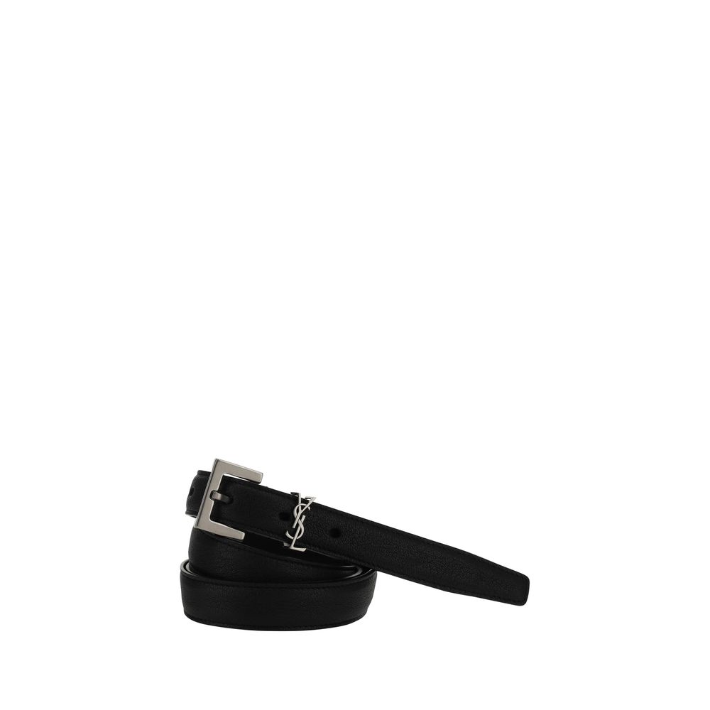 Saint Laurent Black Lambskin Belt Ovis Aries Aries Regular-1