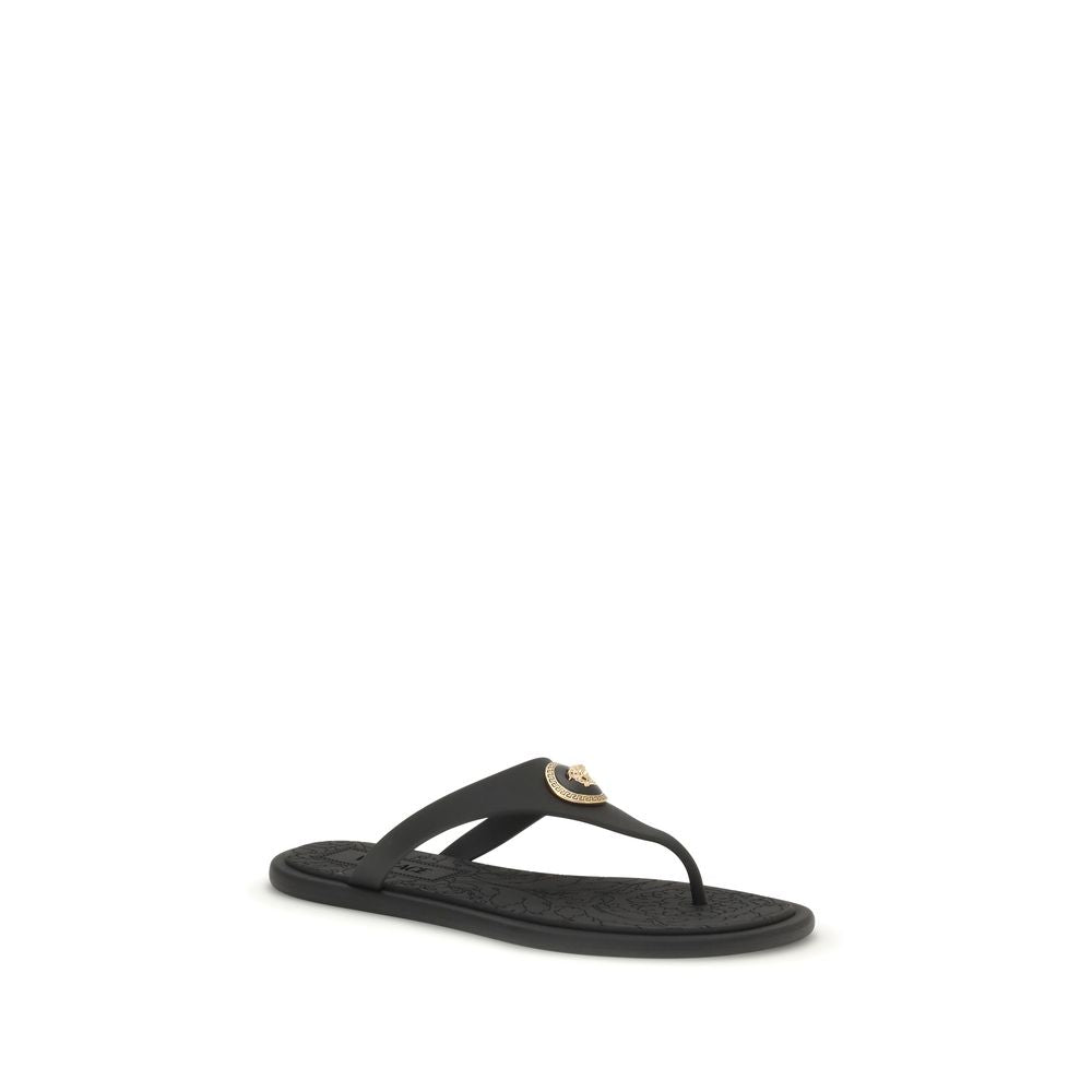 Versace Black Rubber Flip-Flops-2