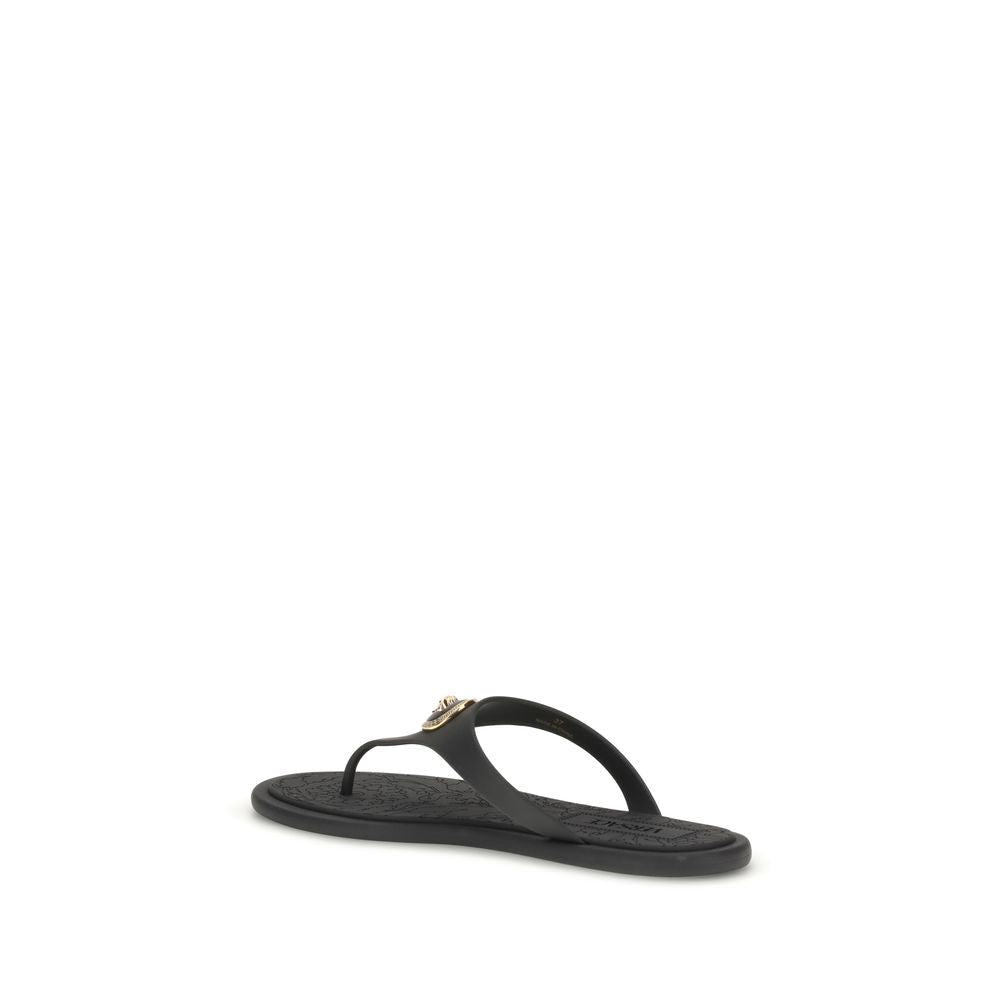 Versace Black Rubber Flip-Flops-3