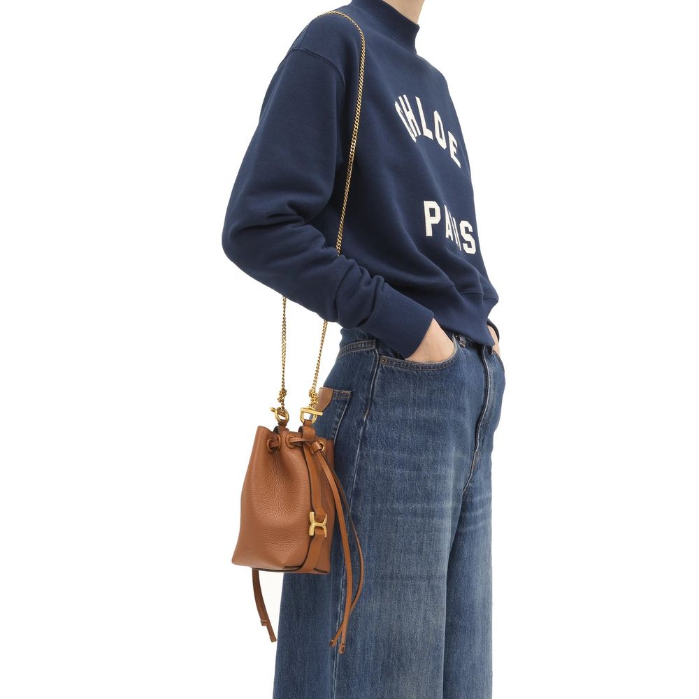 Chloé Braune Kalbsleder-Eimer-Tasche-4