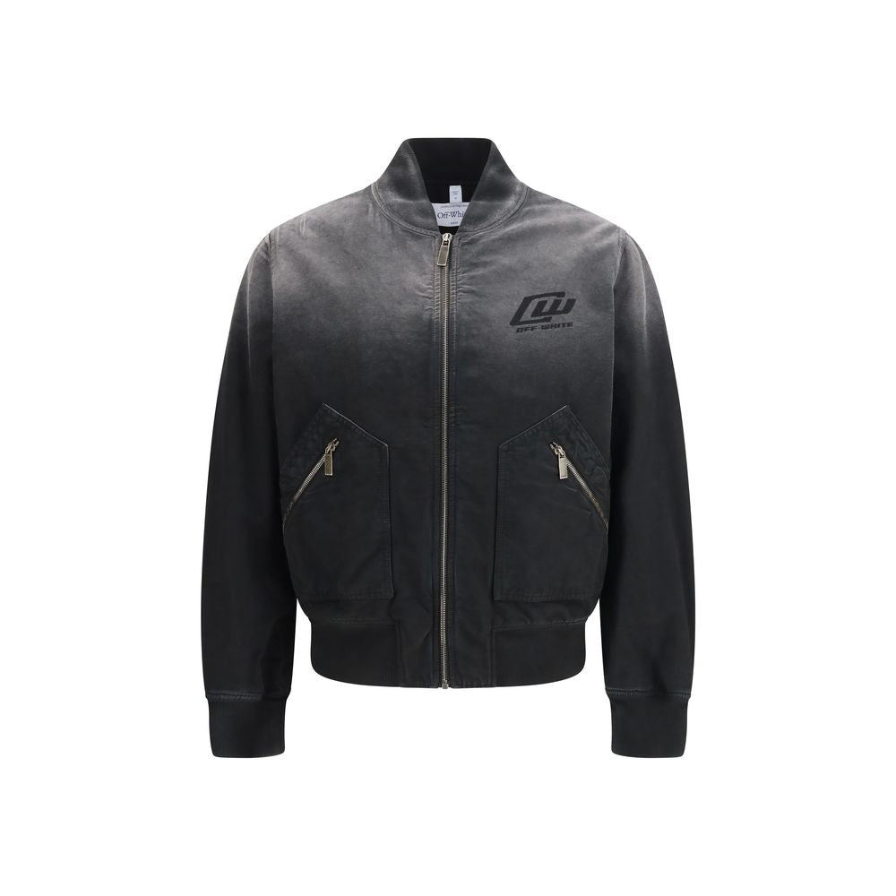 Off-White Schwarzer Bomber aus Baumwolle-1