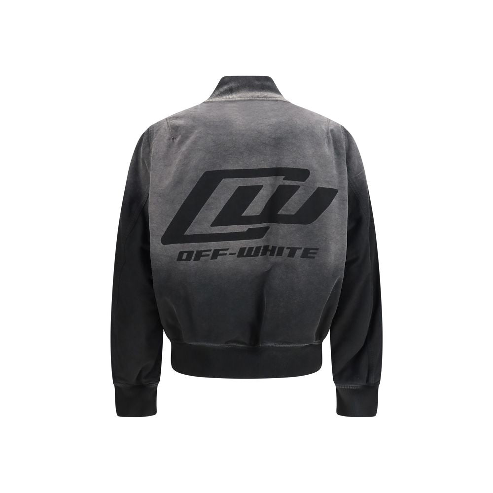 Off-White Schwarzer Bomber aus Baumwolle-2