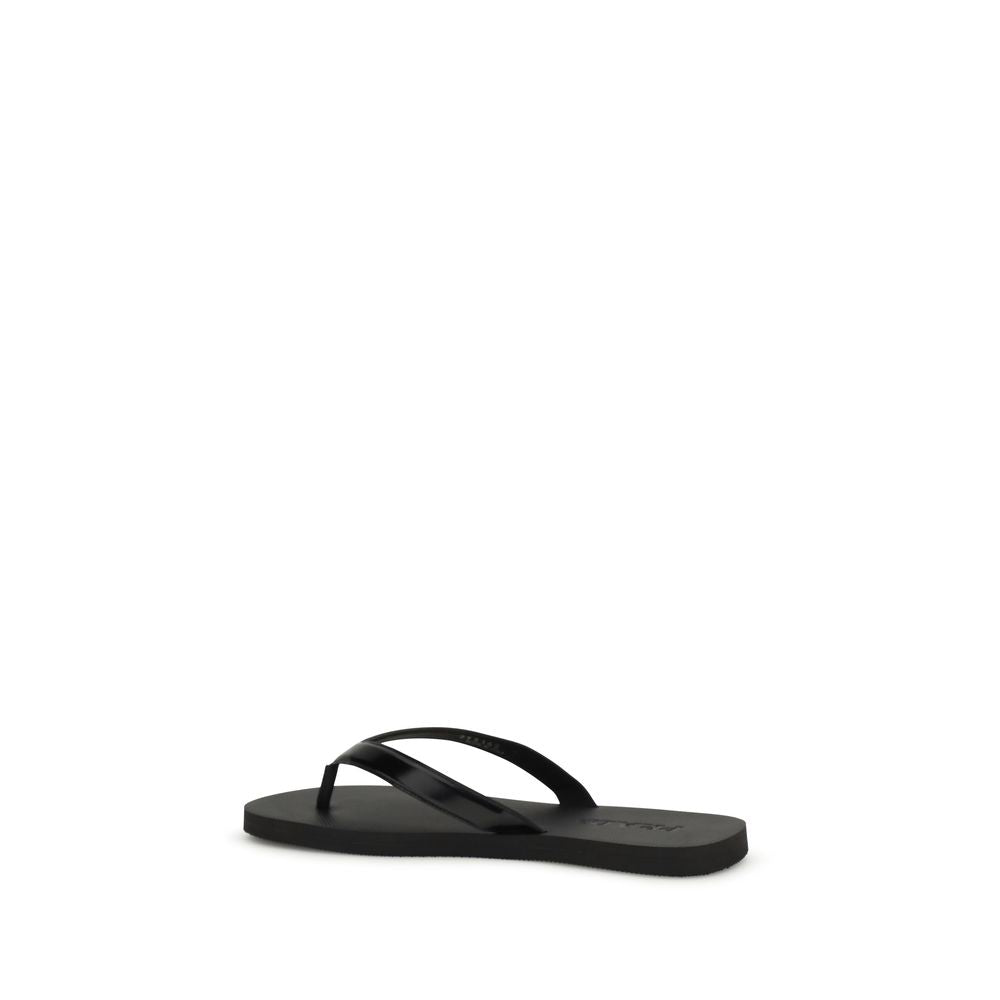 Prada Schwarze Bos Taurus Kalbsleder-Flip-Flop-Sandalen-3