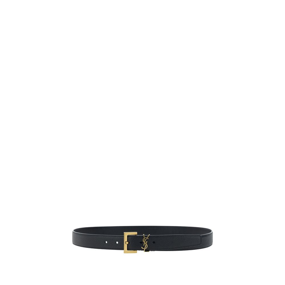 Saint Laurent Black Calfskin Bos Taurus Regular Belt-2