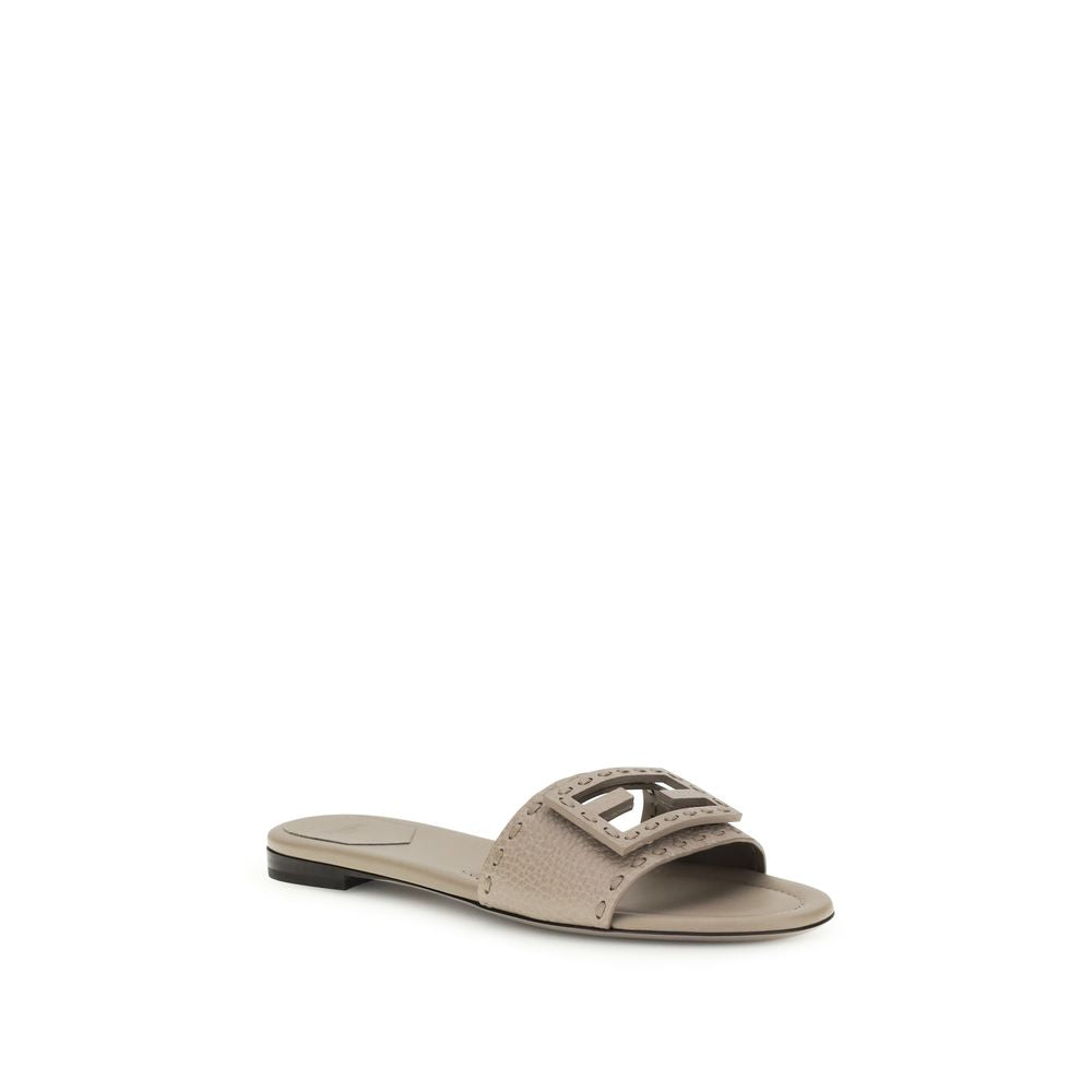 Fendi Graue Bos Taurus Kalbsleder-Sandalen-2