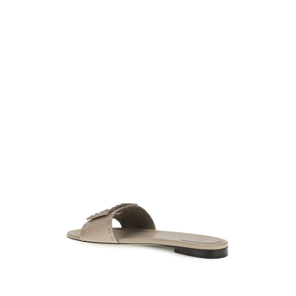 Fendi Graue Bos Taurus Kalbsleder-Sandalen-3